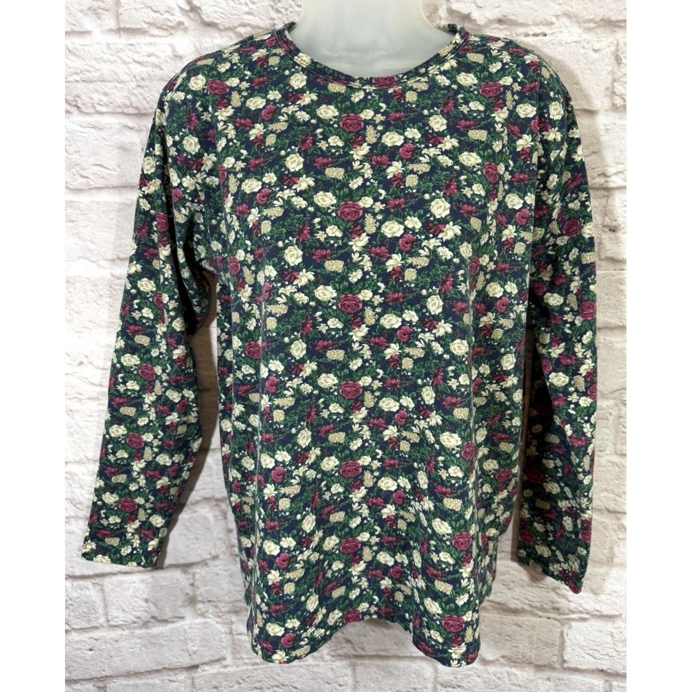 Vintage County Seat Allover Floral Rose Print 100% Cotton Top Cottagecore Medium